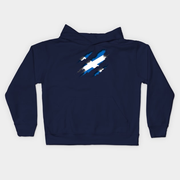 Scotland Shredding Kids Hoodie by blackcheetah